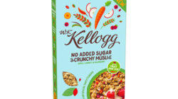 Kellogg's eco muesli with no added sugar in packaging with a natural design.