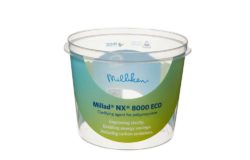 Sample molded container with a label highlights the clarity of NX UltraClear™ PP resin 