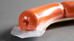 Sausage in a recyclable film wrapping 